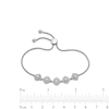 Thumbnail Image 3 of 0.25 CT. T.W. Diamond Tilted Cushion Frame Five Stone Bolo Bracelet in Sterling Silver - 9.5"