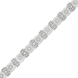 0.25 CT. T.W. Diamond Round and Bar Alternating Bracelet in Sterling Silver