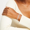 Thumbnail Image 2 of 0.25 CT. T.W. Diamond Round and Bar Alternating Bracelet in Sterling Silver
