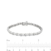 Thumbnail Image 4 of 0.25 CT. T.W. Diamond Round and Bar Alternating Bracelet in Sterling Silver