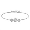 Thumbnail Image 0 of 1.00 CT. T.W. Diamond Flower Frame Bolo Bracelet in Sterling Silver - 9.5"