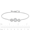 Thumbnail Image 2 of 1.00 CT. T.W. Diamond Flower Frame Bolo Bracelet in Sterling Silver - 9.5"