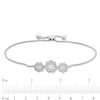 1.00 CT. T.W. Diamond Flower Frame Bolo Bracelet in Sterling Silver - 9.5"