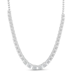 0.33 CT. T.W. Diamond Miracle Tennis-Style Necklace in Sterling Silver - 17&quot;