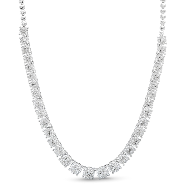 Main Image 1 of 0.33 CT. T.W. Diamond Miracle Tennis-Style Necklace in Sterling Silver - 17"