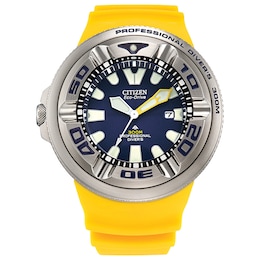 Men’s Citizen Eco-Drive® Promaster Sea Yellow Strap Watch with Blue Dial (Model: BJ8058-06L)