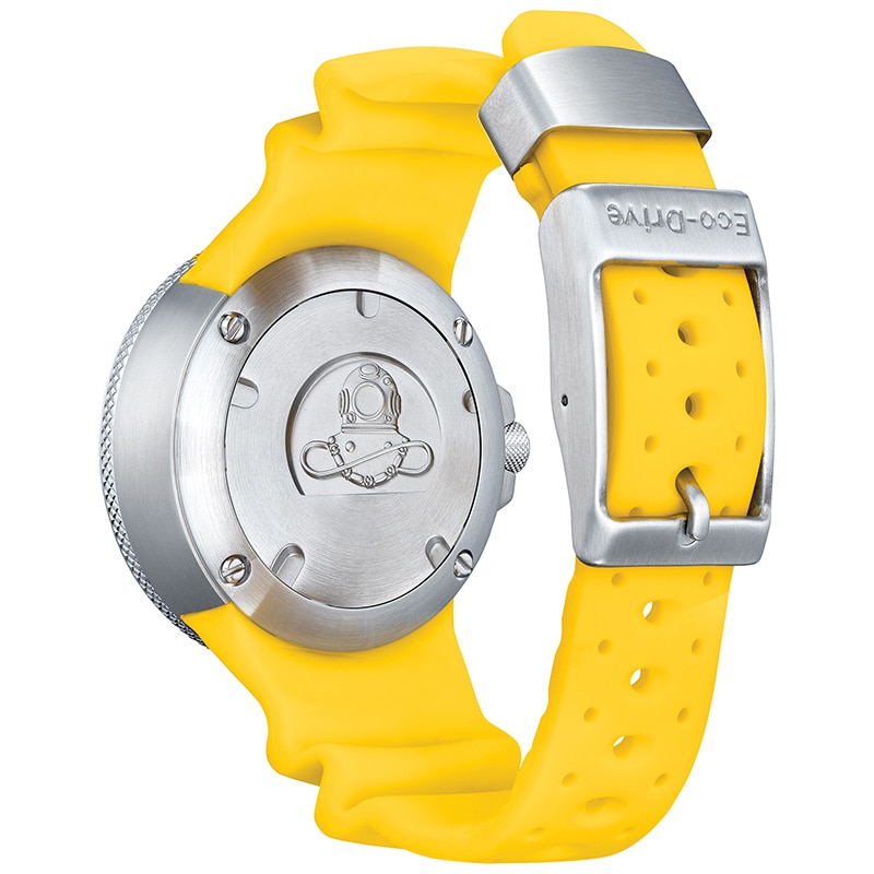 Men's Citizen Eco-Drive® Promaster Sea Yellow Strap Watch with Blue Dial (Model: BJ8058-06L)