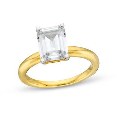 3.00 CT. Certified Emerald-Cut Lab-Grown Diamond Solitaire Engagement Ring in 14K Gold (F/SI2)