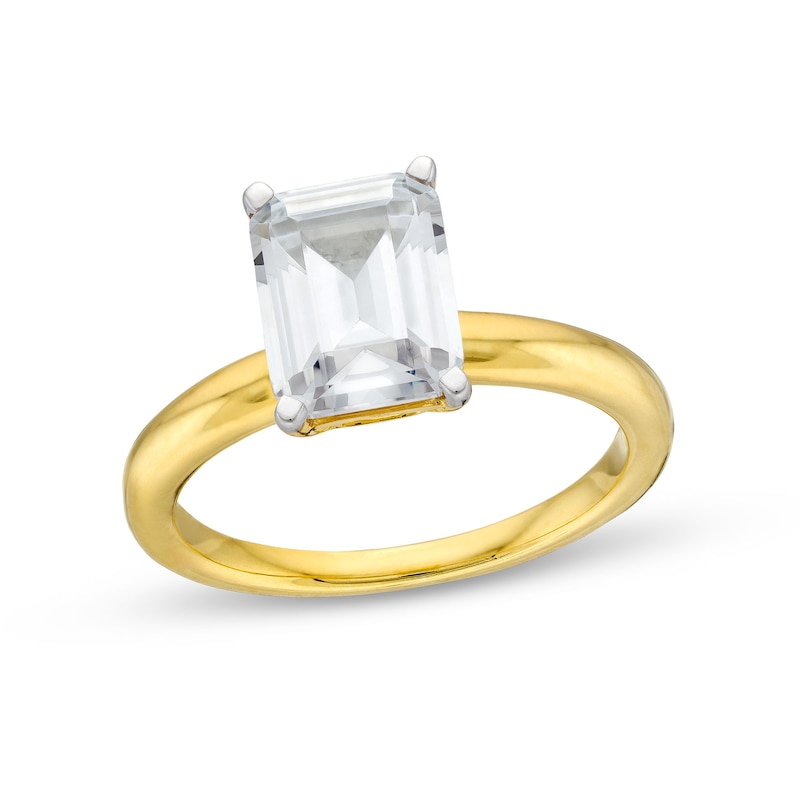 3.00 CT. Certified Emerald-Cut Lab-Grown Diamond Solitaire Engagement Ring in 14K Gold (F/SI2)