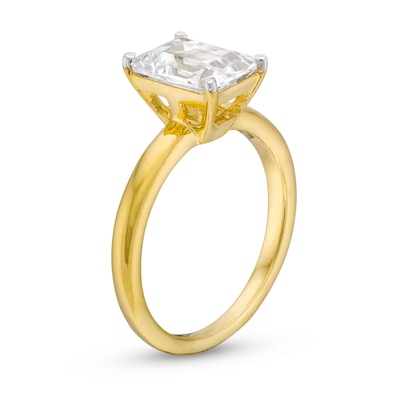 3.00 CT. Certified Emerald-Cut Lab-Grown Diamond Solitaire Engagement Ring in 14K Gold (F/SI2)
