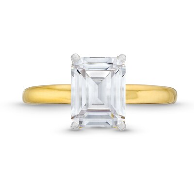 3.00 CT. Certified Emerald-Cut Lab-Grown Diamond Solitaire Engagement Ring in 14K Gold (F/SI2)