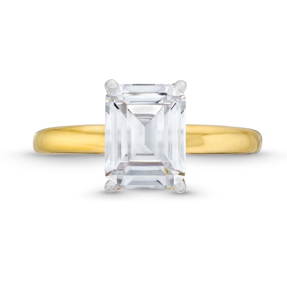 3.00 CT. Certified Emerald-Cut Lab-Grown Diamond Solitaire Engagement Ring in 14K Gold (F/SI2)
