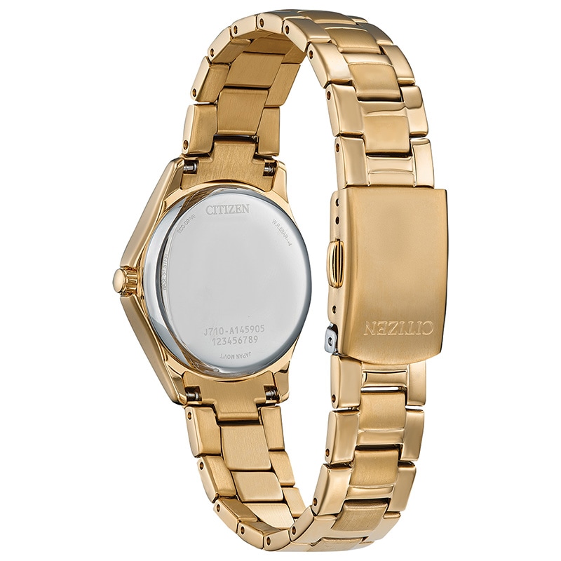 Ladies' Citizen Eco-Drive® Crystal Accent Gold-Tone IP Watch with Champagne Dial (Model: FE1147-79P)