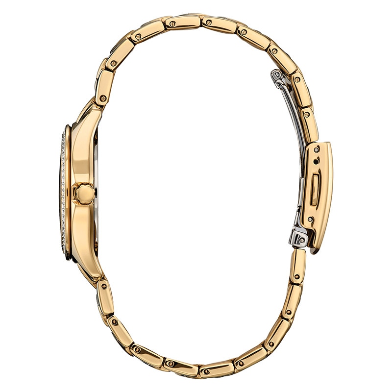 Ladies' Citizen Eco-Drive® Crystal Accent Gold-Tone IP Watch with Champagne Dial (Model: FE1147-79P)