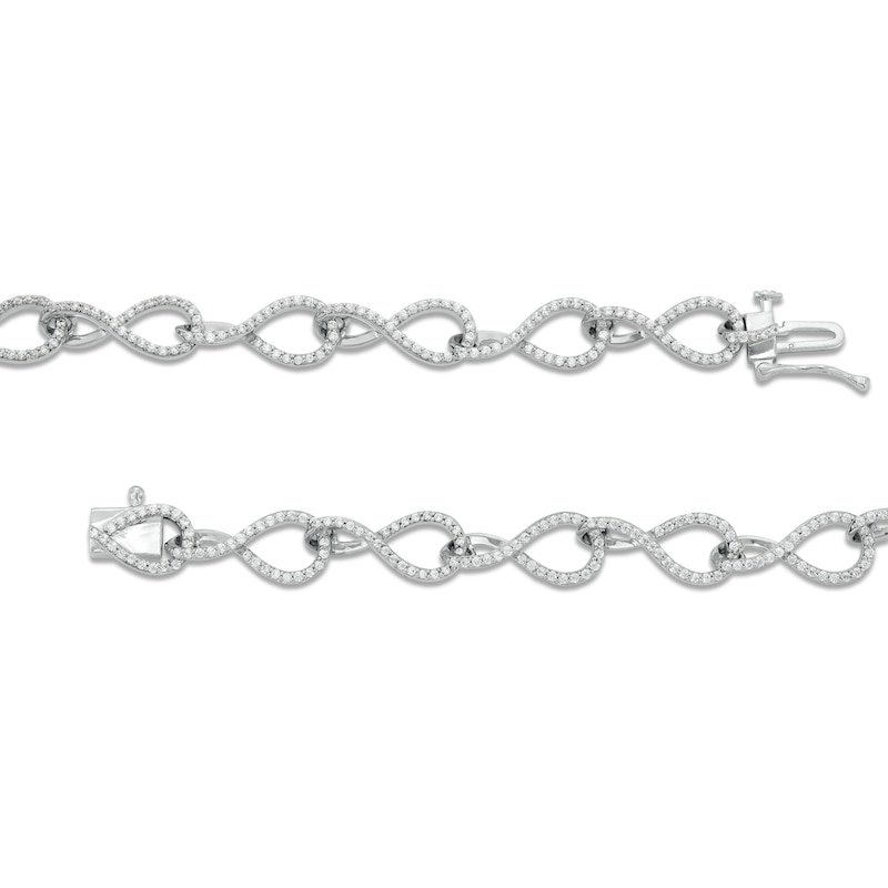 1.00 CT. T.W. Diamond Infinity Ribbon Link Bracelet in Sterling Silver|Peoples Jewellers