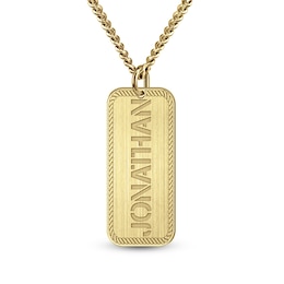 Men's Name 29.0mm Dog Tag Pendant (1 Line) - 22"