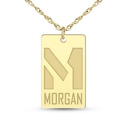 20.0mm Rectangular Tag Pendant (1 Line and Initial)