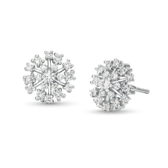 0.50 CT. T.W. Diamond Snowflake Stud Earrings in Sterling Silver