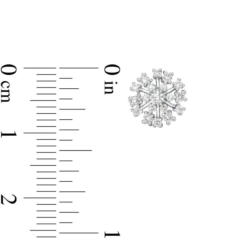 Main Image 3 of 0.50 CT. T.W. Diamond Snowflake Stud Earrings in Sterling Silver