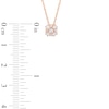 Thumbnail Image 3 of 0.20 CT. T.W. Diamond Cushion Flower Pendant in 10K Rose Gold
