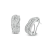 Thumbnail Image 0 of 1.00 CT. T.W. Diamond Multi-Row Layered Woven Hoop Earrings in Sterling Silver