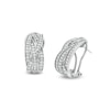 1.00 CT. T.W. Diamond Multi-Row Layered Woven Hoop Earrings in Sterling Silver