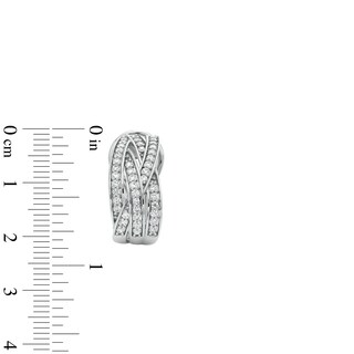 1.00 CT. T.W. Diamond Multi-Row Layered Woven Hoop Earrings in Sterling Silver