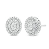0.10 CT. T.W. Diamond Miracle Oval Frame Stud Earrings in Sterling Silver
