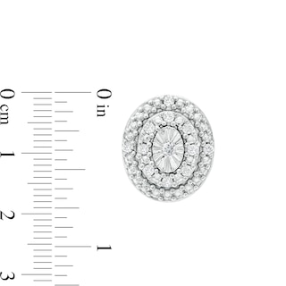 0.10 CT. T.W. Diamond Miracle Oval Frame Stud Earrings in Sterling Silver