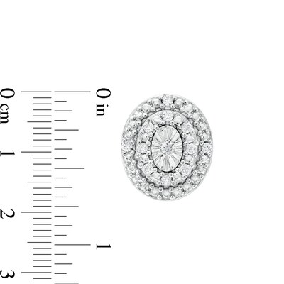 0.10 CT. T.W. Diamond Miracle Oval Frame Stud Earrings in Sterling Silver