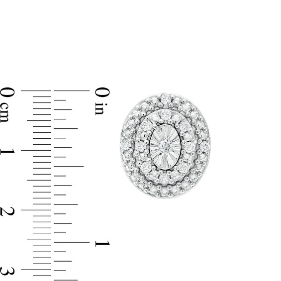 0.10 CT. T.W. Diamond Miracle Oval Frame Stud Earrings in Sterling Silver