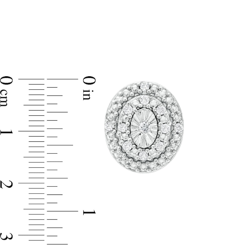 0.10 CT. T.W. Diamond Miracle Oval Frame Stud Earrings in Sterling Silver