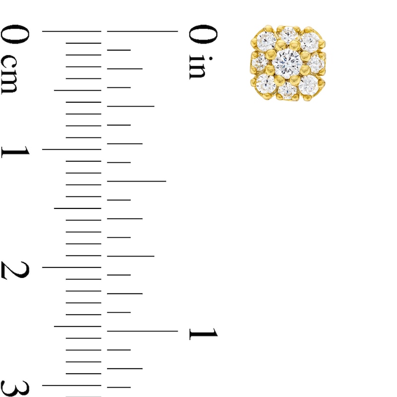Main Image 3 of 0.20 CT. T.W. Diamond Cushion Flower Stud Earrings in 10K Gold
