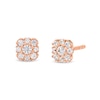 Thumbnail Image 0 of 0.20 CT. T.W. Diamond Cushion Flower Stud Earrings in 10K Rose Gold