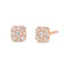 Thumbnail Image 0 of 0.20 CT. T.W. Diamond Cushion Flower Stud Earrings in 10K Rose Gold