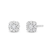 Thumbnail Image 1 of 0.20 CT. T.W. Diamond Cushion Flower Stud Earrings in 10K White Gold