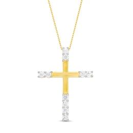 1.00 CT. T.W. Certified Lab-Grown Diamond Cross Pendant in 10K Gold (I/I1)