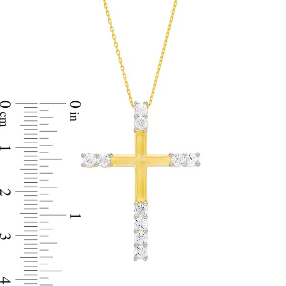 1.00 CT. T.W. Certified Lab-Created Diamond Cross Pendant in 10K Gold (I/I1)
