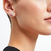 Thumbnail Image 1 of 0.10 CT. T.W. Diamond Miracle Cushion Frame Stud Earrings in Sterling Silver