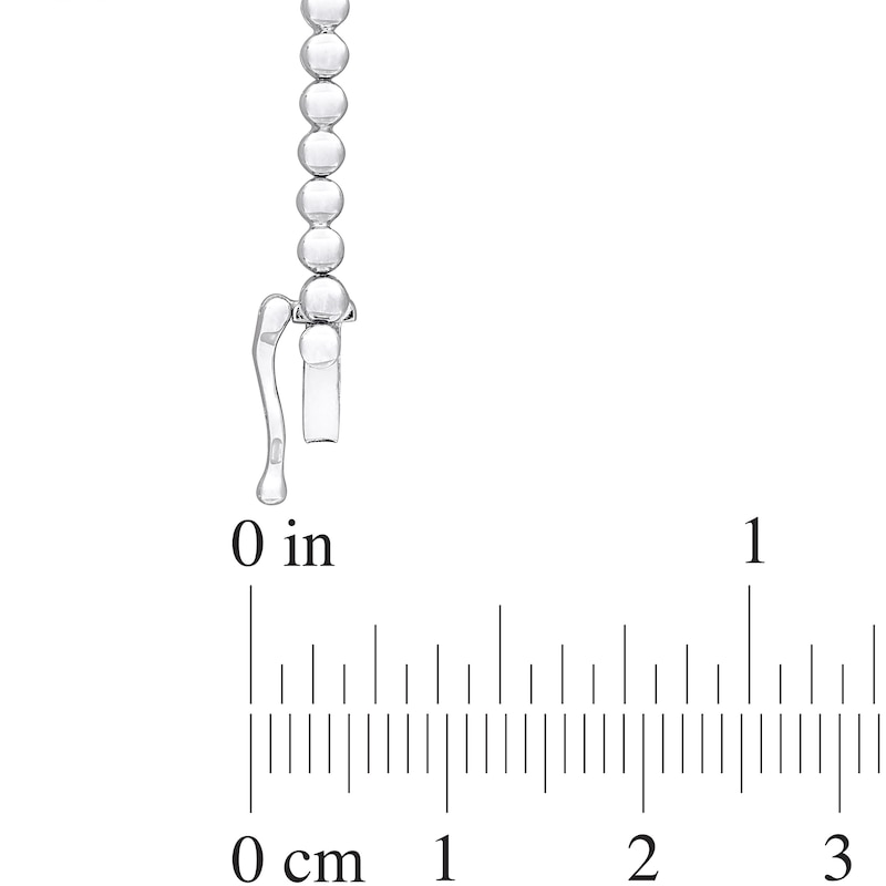 Main Image 3 of Alternating Heart-Shaped and Marquise-Cut White Lab-Created Sapphire Chandelier Necklace in Sterling Silver - 17"