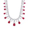 Thumbnail Image 0 of Pear-Shaped Lab-Created Ruby and White Lab-Created Sapphire Graduating Chandelier Necklace in Sterling Silver - 17"