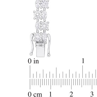 Marquise-Cut and Round White Lab-Created Sapphire Multi-Row Bracelet in Sterling Silver - 7.25"