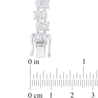 Marquise-Cut and Round White Lab-Created Sapphire Multi-Row Bracelet in Sterling Silver - 7.25"