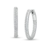 Thumbnail Image 0 of 1.00 CT. T.W. Diamond Double Row Inside-Out Hoop Earrings in Sterling Silver