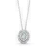 Thumbnail Image 1 of 0.10 CT. T.W. Diamond Miracle Oval Frame Pendant in Sterling Silver