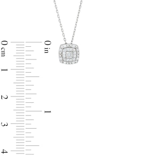 0.10 CT. T.W. Diamond Miracle Cushion Frame Pendant in Sterling Silver