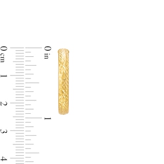 Diamond-Cut 25.0mm Oval Hoop Earrings in Hollow 14K Gold