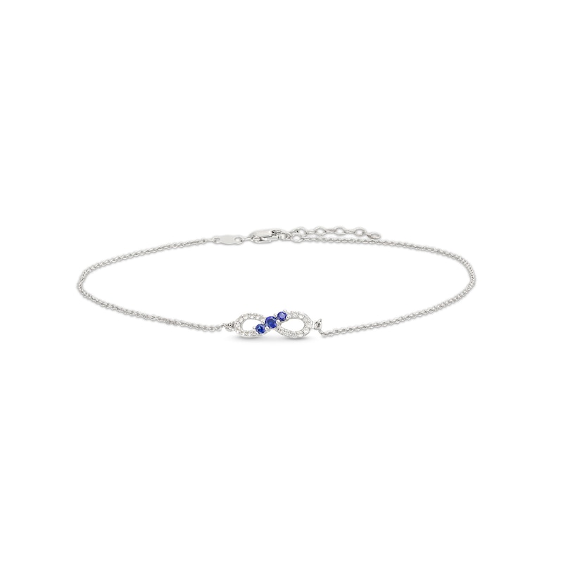 White Lab-Created Sapphire and Blue Lab-Created Sapphire Sideways ...