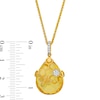 Thumbnail Image 4 of Faceted Pear-Shaped Citrine and White Lab-Created Sapphire Honeycomb Pendant in Sterling Silver with 14K Gold Plate