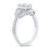 Thumbnail Image 2 of 0.95 CT. T.W. Oval Diamond Clover Frame Tri-Sides Ring in 14K White Gold (I/I1)